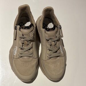 Fendi Womens’s Tan-Beige Low-Top Sneakers